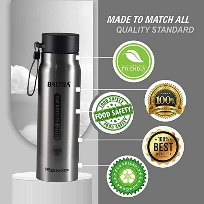 Baltra Rock 600ml Stainless Steel Silver Hot & Cold Thermosteel Water Bottle, BSL 250 Baltra Rock 600ml Stainless Steel Silver Hot & Cold Thermosteel Water Bottle, BSL 250